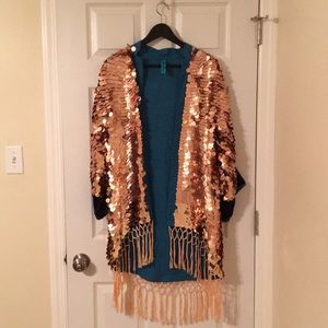 Rose Gold Sequin Kimono